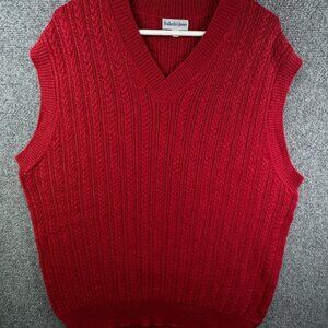 Bullock & Jones Sweater Vest Baby Alpaca Silk Blend Red Knit Soft XL Adult Men